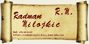 Radman Milojkić vizit kartica